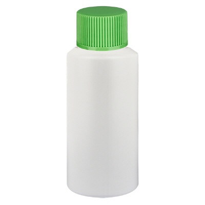 Bild Apothekenflasche HDPE 25ml weiss, mit grünem SV