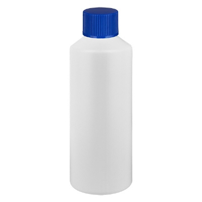 Bild Apothekenflasche HDPE 100ml weiss, mit blauem SV