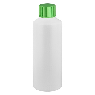 Bild Apothekenflasche HDPE 100ml weiss, mit grünem SV